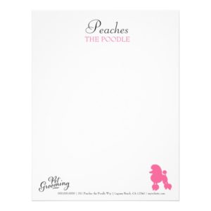 311 Peaches the Poodle Pet Grooming Letterhead