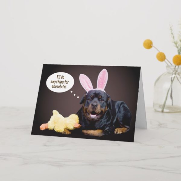 A Rottie Easter Wish Holiday Card