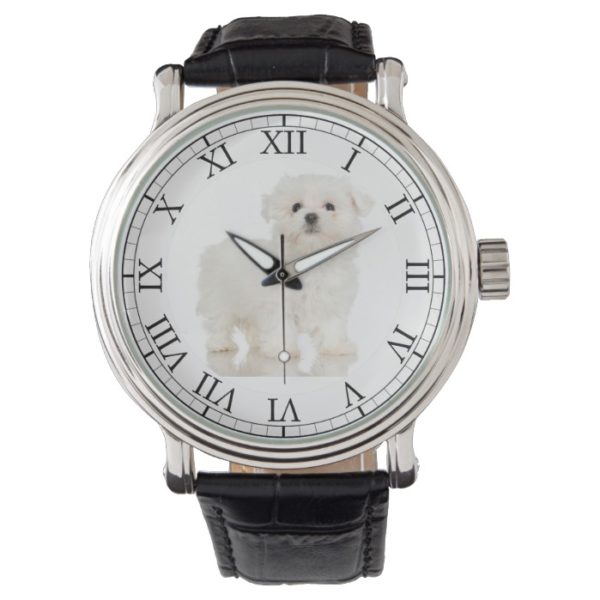 Add Your Pet's Photo Cute Dog Picture Maltese Watch
