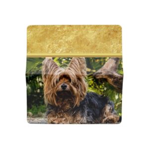 Adorable sweet Yorkshire terrier gold foil design Checkbook Cover