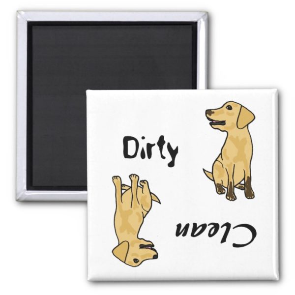 AHL- Yellow Labrador Dirty Paws Magnet