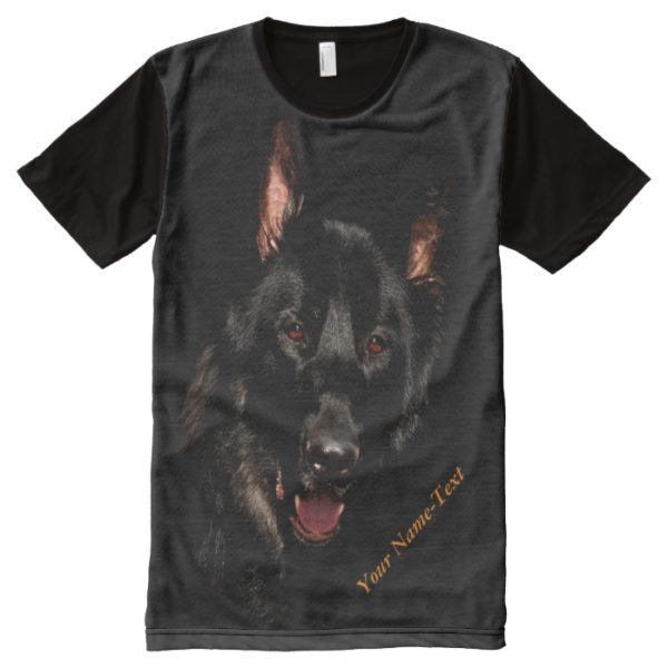Amber Eyed Black German Shepherd Dog Unisex Tshirt