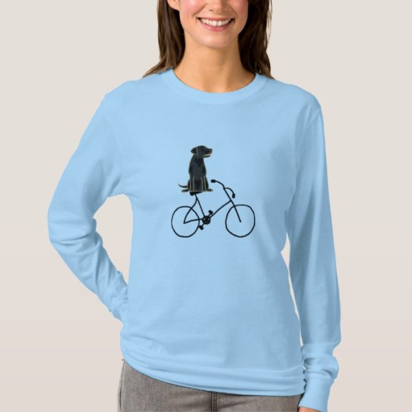 AN- Black Labrador Riding a Bicycle Shirt