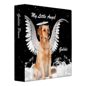 Angel Dog Scrapbook with Golden Retriever 3 Ring Binder