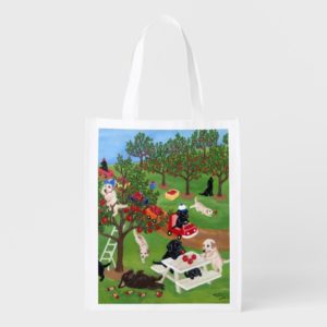 Apple Farm Labradors Painting Grocery Bag