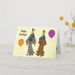 AW- Weimaraner and Pointer Birthday Card