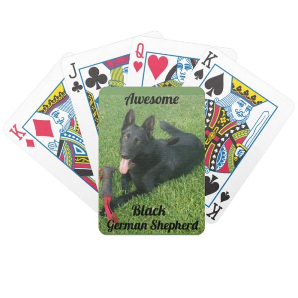 Awesome Black German Shepherd Playing Cards