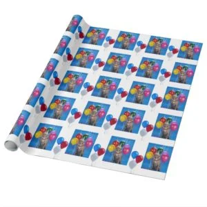 Balloons and Weimaraner Dog Wrapping Paper