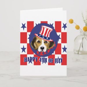 Beagle 4th of July Card
