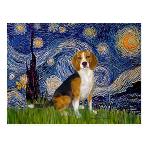 Beagle 7 - Starry Night Postcard