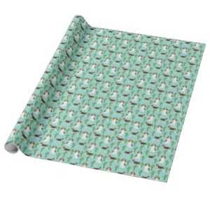 Beagle and cactus wrapping paper roll