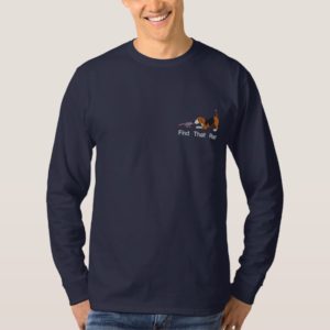 Beagle and Rat Embroidered Embroidered Long Sleeve T-Shirt