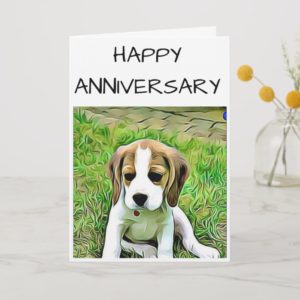 Beagle Anniversary Card