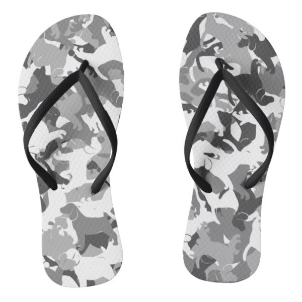 Beagle camouflage flip flops