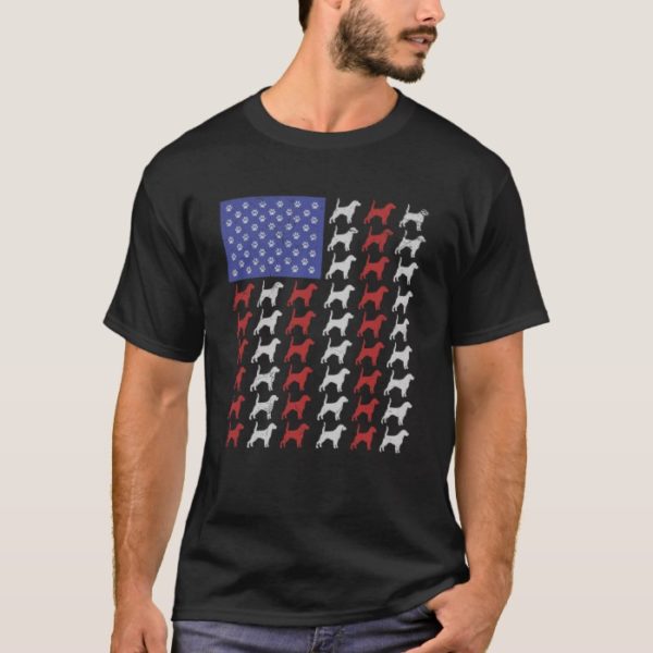 Beagle Dog American Flag T Shirt