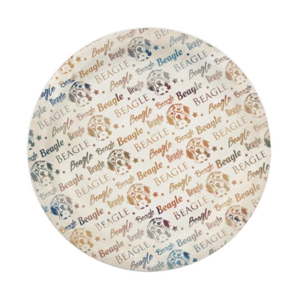 Beagle dog pattern paper plate
