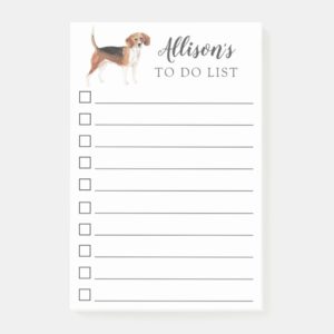 Beagle Dog Personalized To Do List Post-it Notes