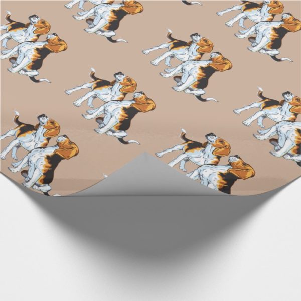 beagle hound wrapping paper