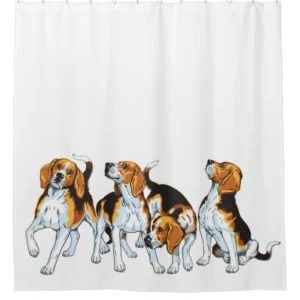 beagle hounds shower curtain