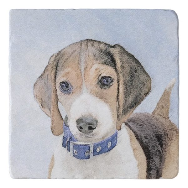 Beagle Painting - Cute Original Dog Art Trivet