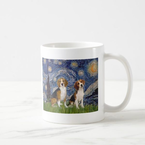 Beagle Pair - Starry Night Coffee Mug