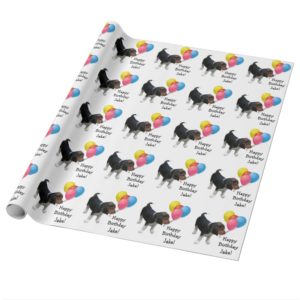 Beagle Puppy Custom Name Wrapping Paper