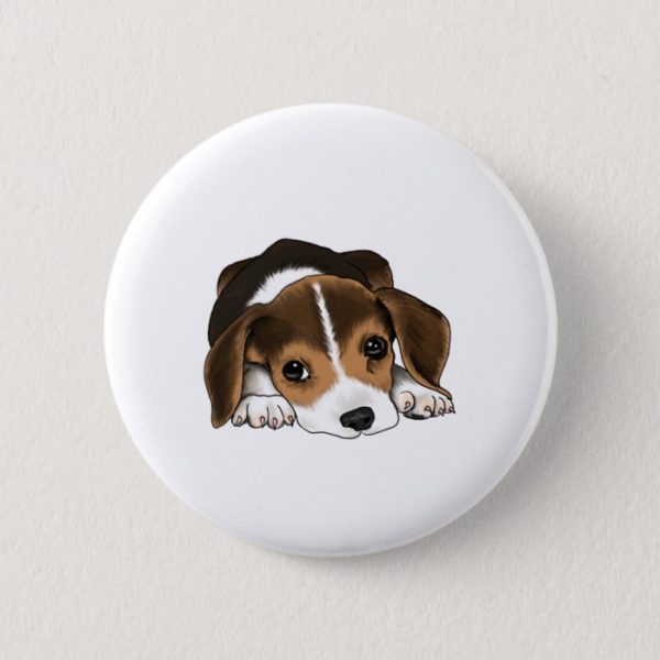 Beagle Puppy Pinback Button