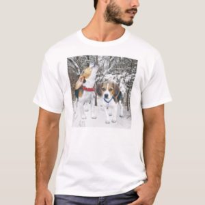 Beagle Pups In Snowy Woods T Shirt