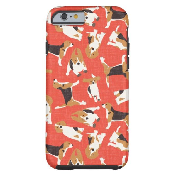 beagle scatter coral red Case-Mate iPhone case