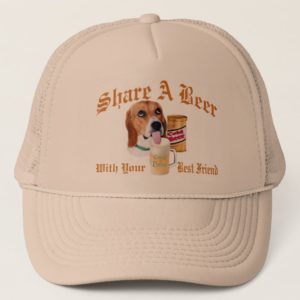 Beagle Shares A Beer  hat