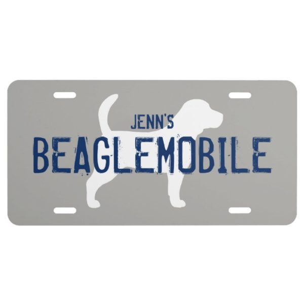Beagle Silhouette Beaglemobile Custom Text License Plate