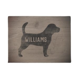 Beagle Silhouette Personalized Doormat