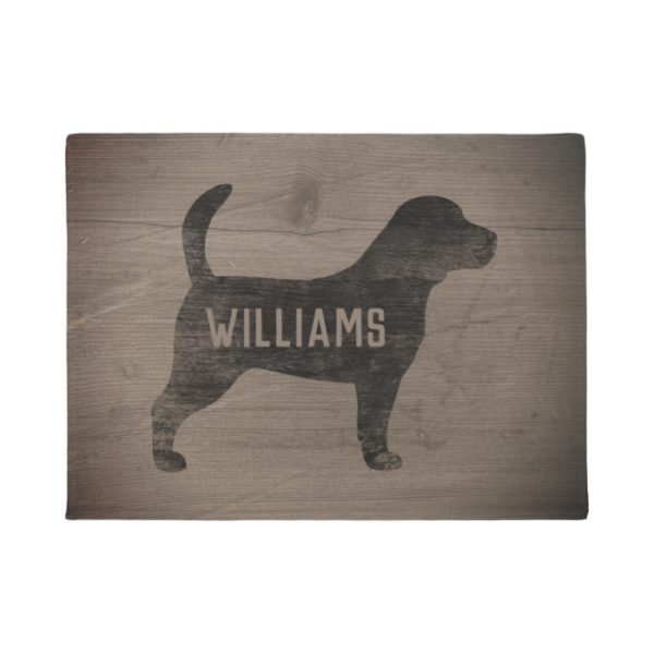 Beagle Silhouette Personalized Doormat