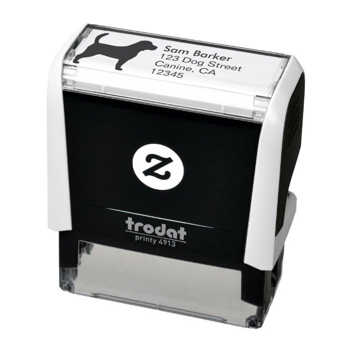 Beagle Silhouette Return Address Self-inking Stamp