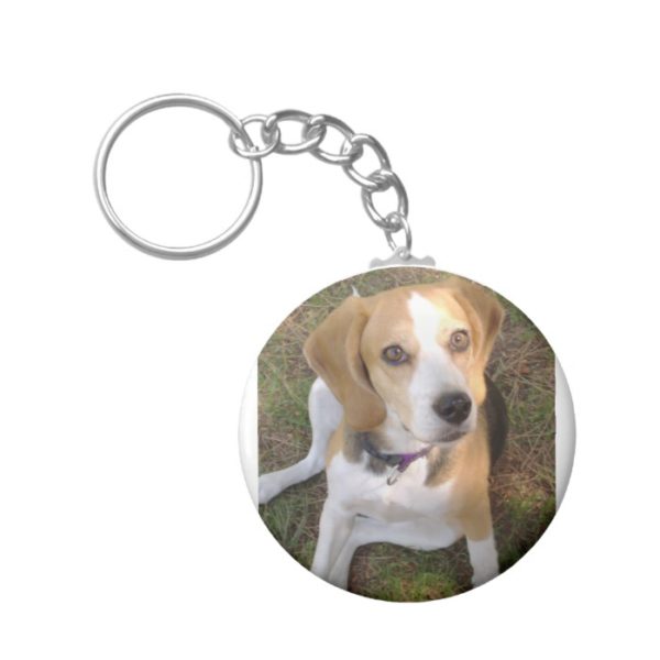 Beagle sitting 2 keychain