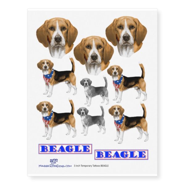 Beagle Temporary Tattoos