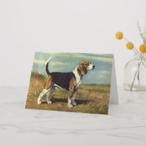 Beagle Vintage Greeting Card