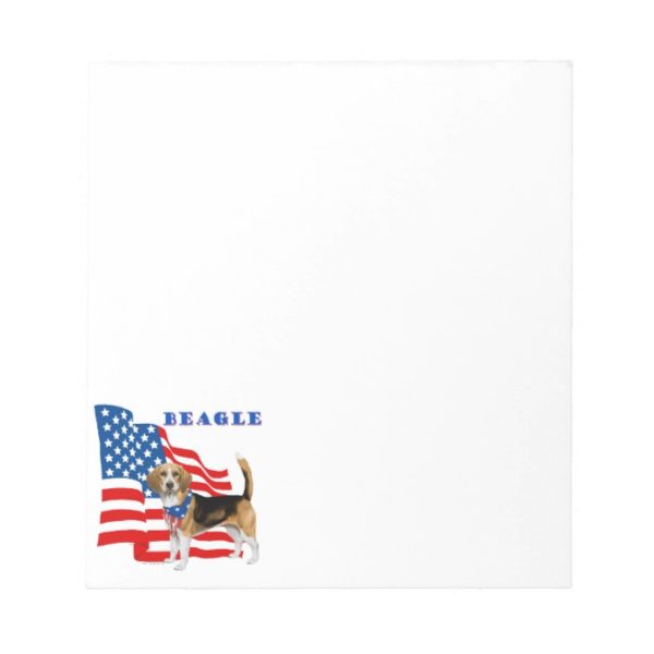 Beagle with American Flag Notepad