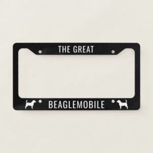 Beaglemobile Beagle Silhouettes - Custom Text License Plate Frame