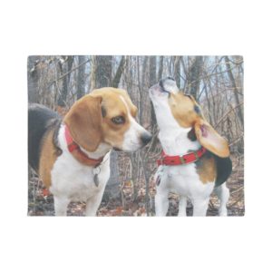 Beagles in Woods Door Mat