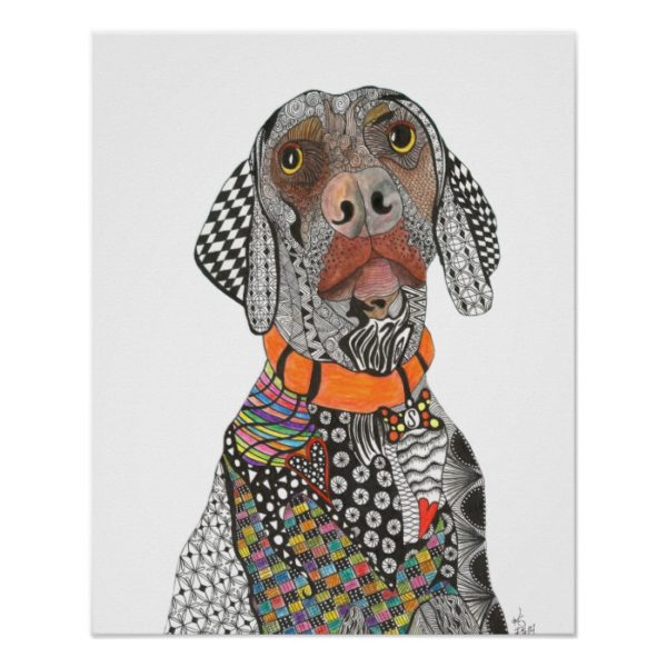 Beautiful and Colorful Weimaraner Poster - 16"x20"