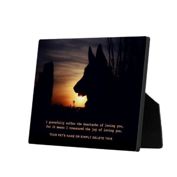 Beautiful German Shepherd Pet Memorial Plaque