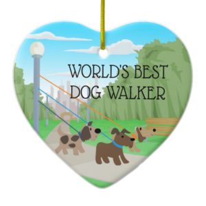 Beautiful Park World's Best Dog Walker Ceramic Ornament