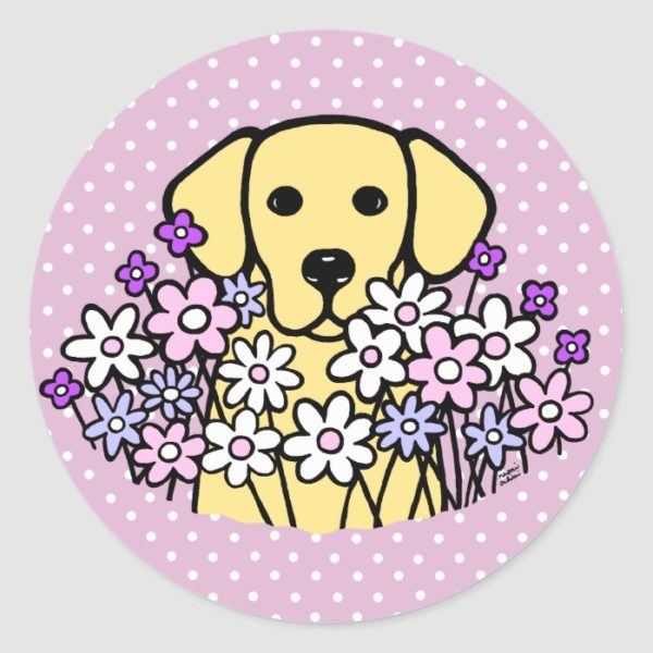 Beautiful Soul Yellow Labrador Illustration 2 Classic Round Sticker