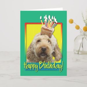 Birthday Cupcake - GoldenDoodle Card