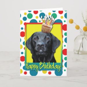 Birthday Cupcake - Labrador - Black - Gage Card