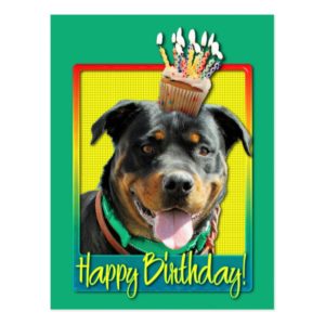 Birthday Cupcake - Rottweiler - SambaParTi Postcard