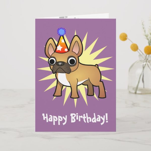Birthday French Bulldog (mask) Card