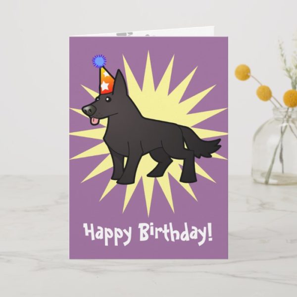 Birthday German Shepard (black) Card