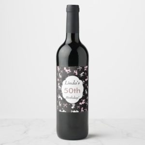 Birthday poodles wine label